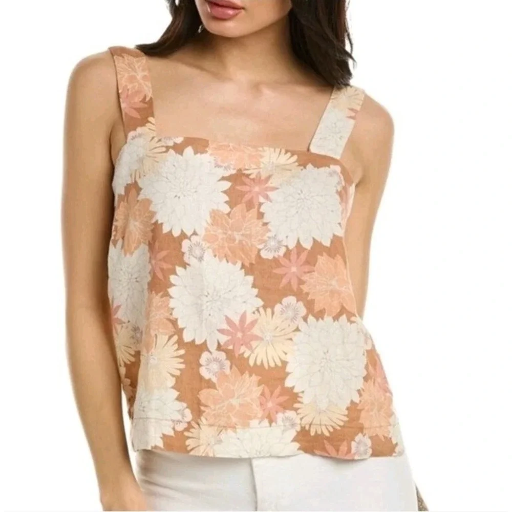 Faherty Women's Sands Linen Tank in Warm Jicaro Island | EUC | Sz Medium - Picture 3 of 7